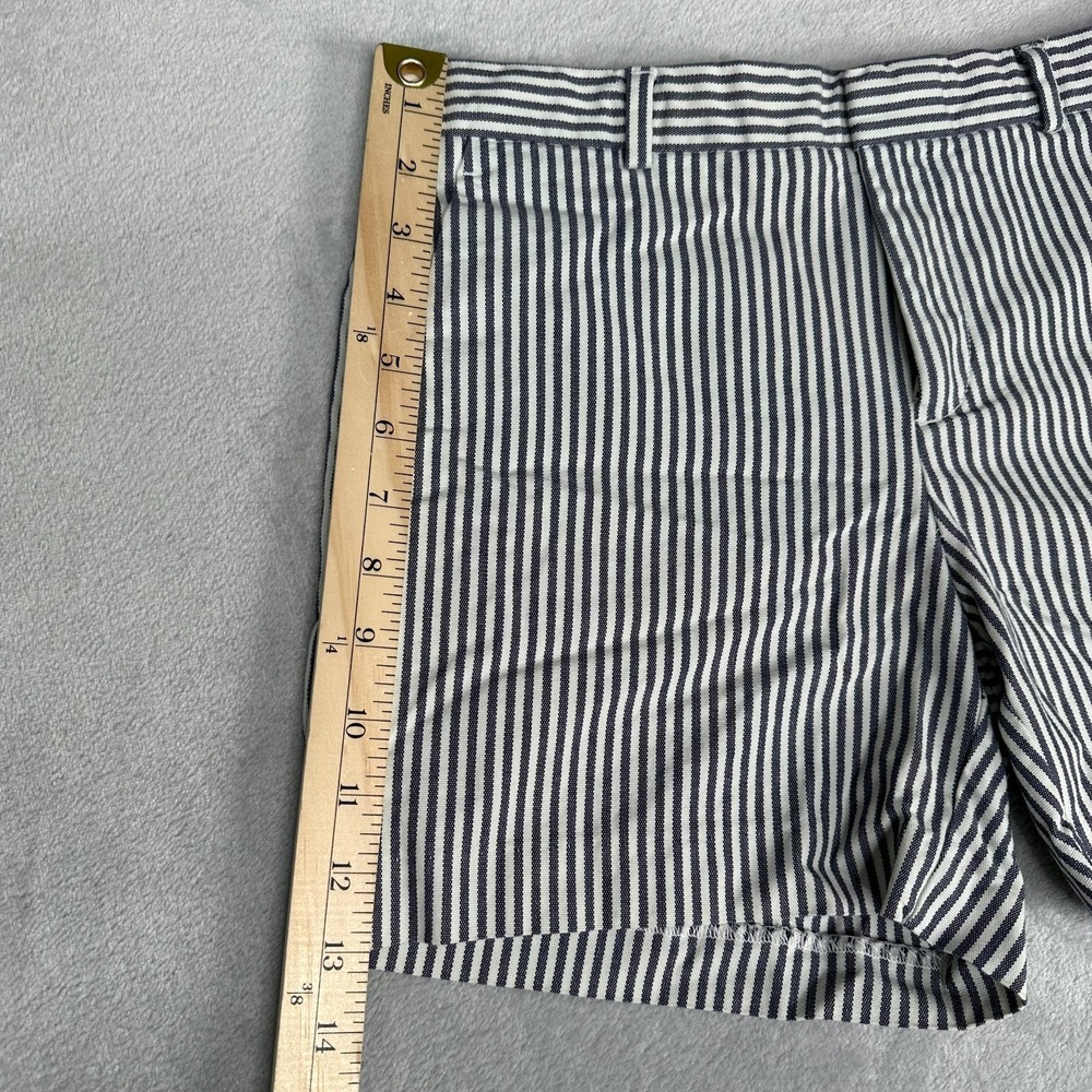 Banana Republic Shorts Womens 8 Blue White Striped 100% Cotton Nautical Preppy - Picture 4 of 13